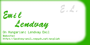 emil lendvay business card